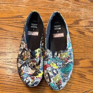 TOMS x Marvel Comic Print Slip-On Shoes - Black, Yellow, Blue, Red, White